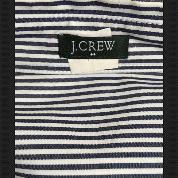 J Crew Navy Blue And White Striped Shirt - Picture 5 of 6